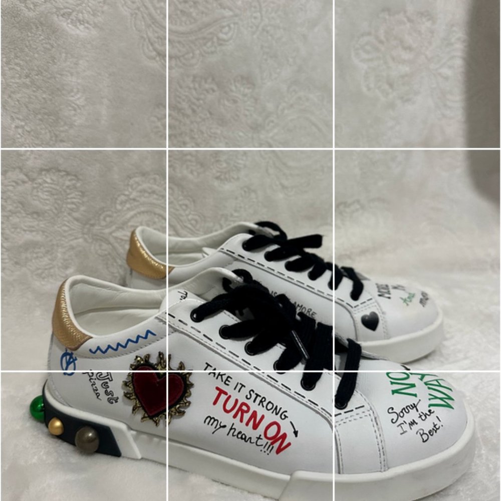 Dolce & Gabbana Portofino printed sneakers!!